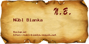 Nübl Bianka névjegykártya